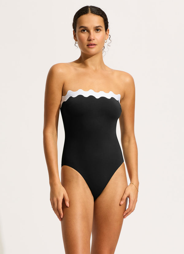 Gia Ric Rac Bandeau One Piece - Black