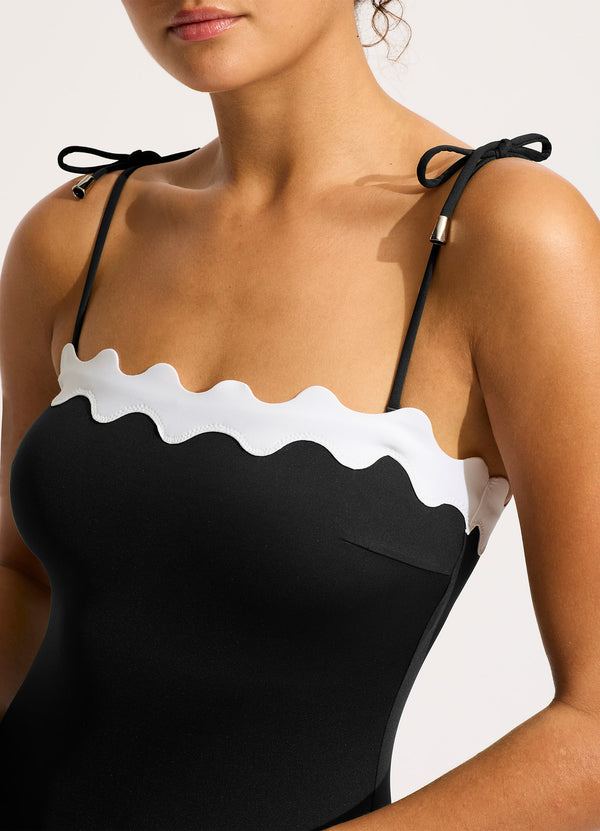 Gia Ric Rac Bandeau One Piece - Black