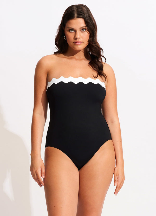 Gia Ric Rac Bandeau One Piece - Black