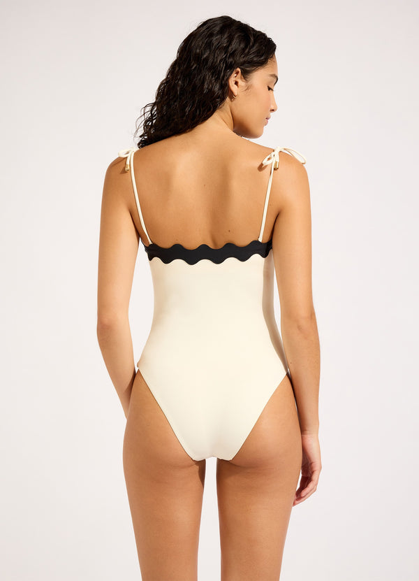 Gia Ric Rac Bandeau One Piece - Ecru