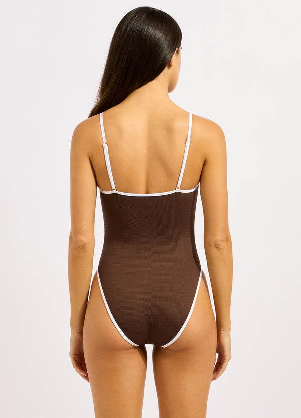 Beach Bound Square Neck One Piece Swimsuit