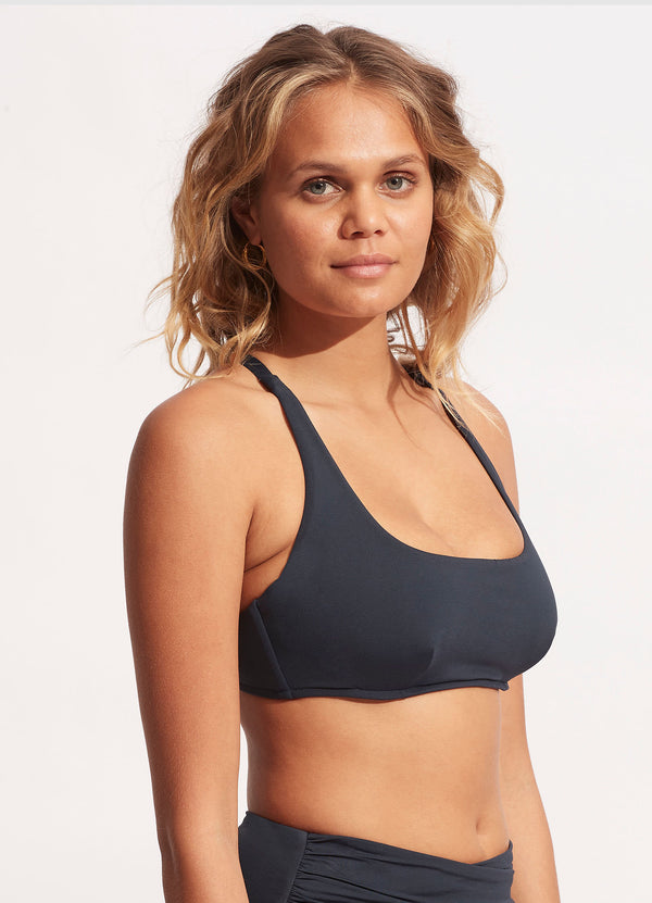 Seafolly Collective DD Scoop Neck Halter Bikini Top - True Navy