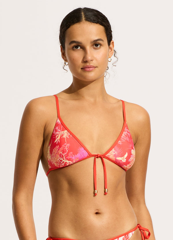 Marbella Slide Triangle Bikini Top - Flame