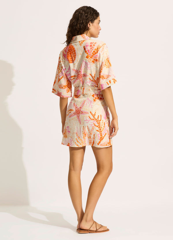 La Mer Mini Shirt Dress - White