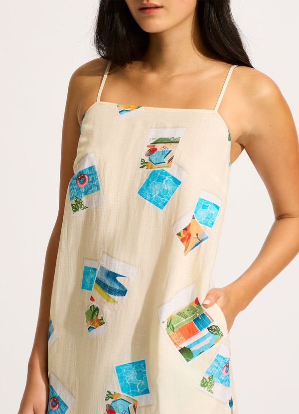 Sunset Bandeau Mini Dress - Ecru