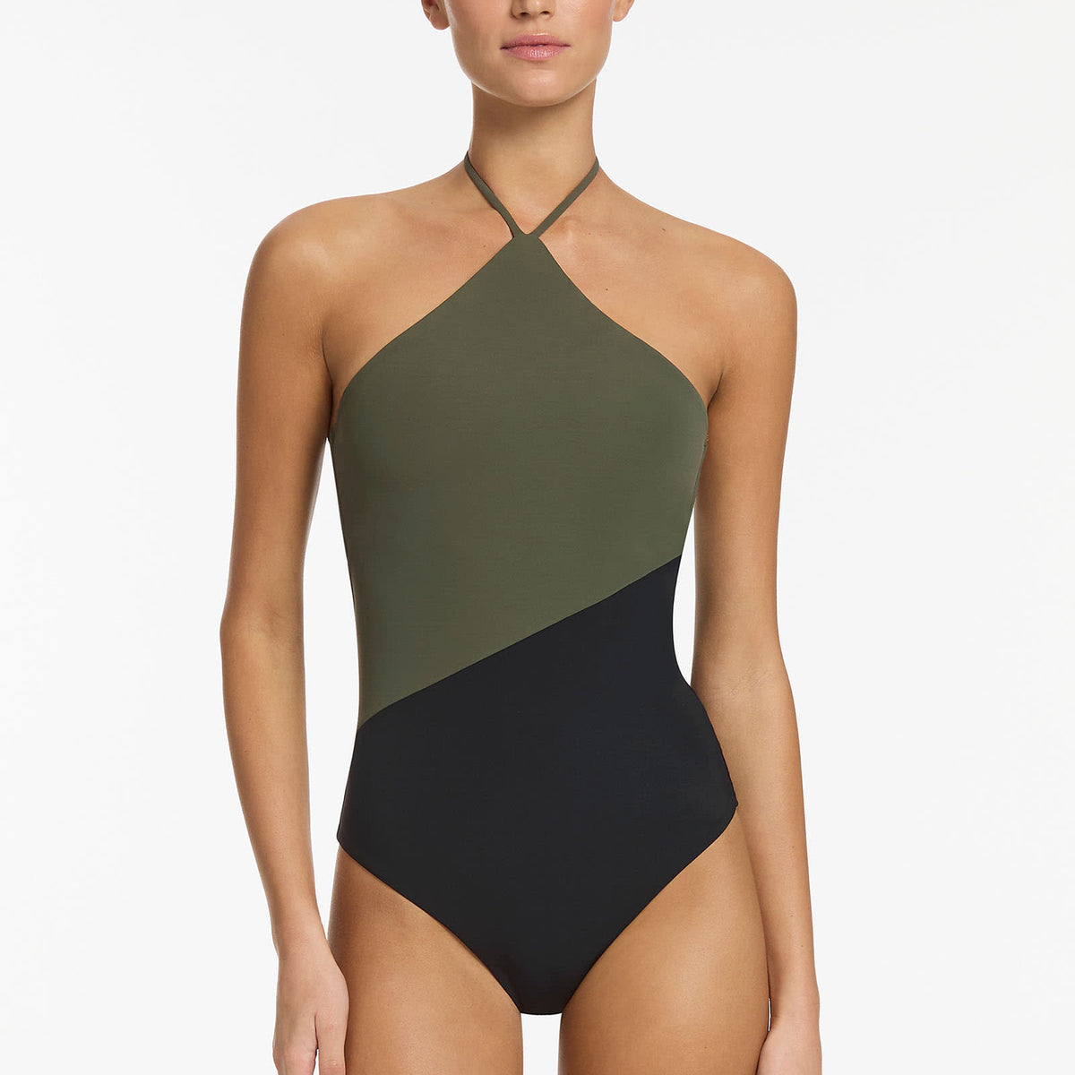 Olive Strappy Back One Piece X15013