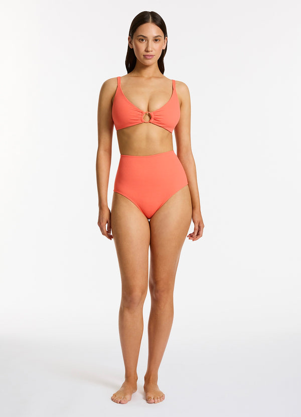 Alessia High Waist Bikini Bottom - Guava