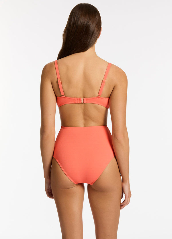 Alessia High Waist Bikini Bottom - Guava