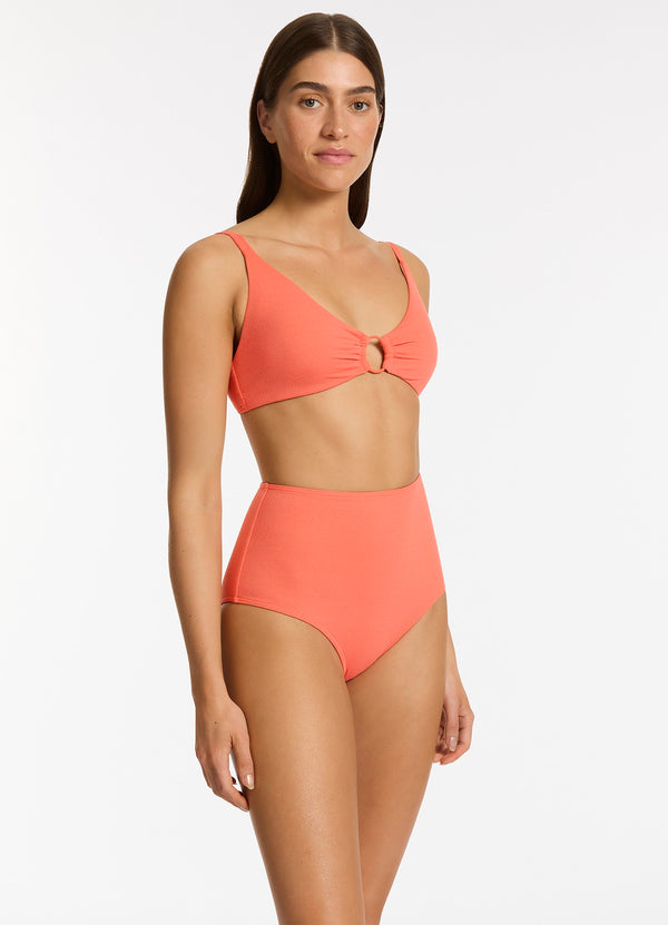 Alessia High Waist Bikini Bottom - Guava
