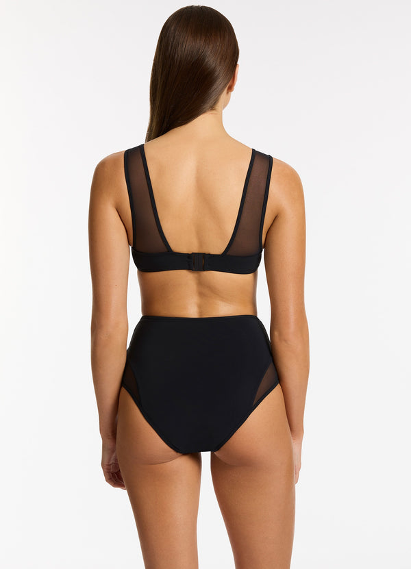 Jetset Lure High Waist Bikini Bottom - Black