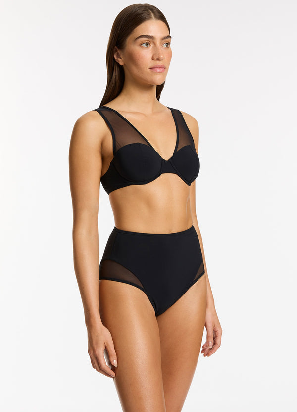Jetset Lure High Waist Bikini Bottom - Black