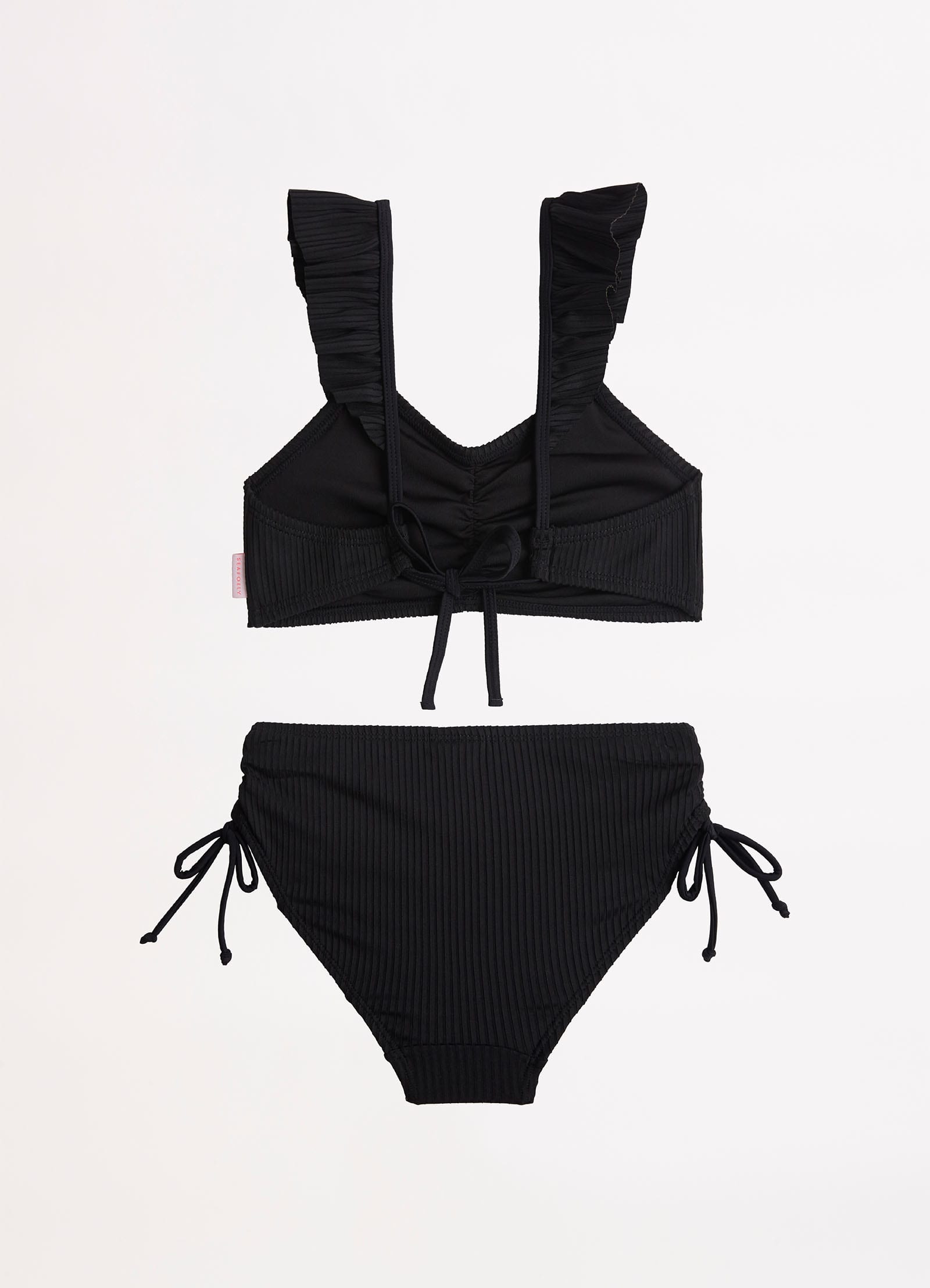 Black ruffle bikini online