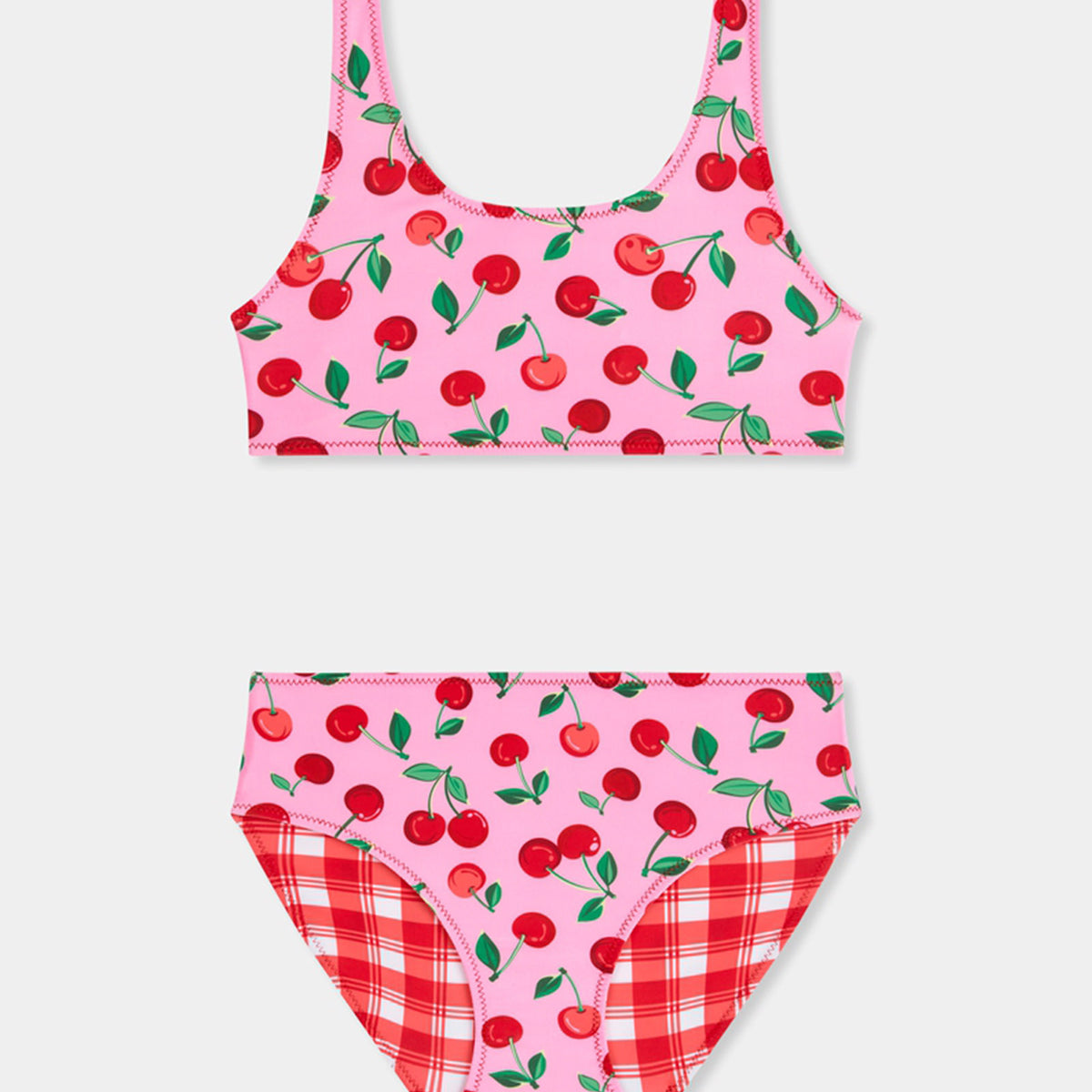 Seafolly Girls' Cherry Pie Reversible Two Piece Bikini Set (Big Kid) at