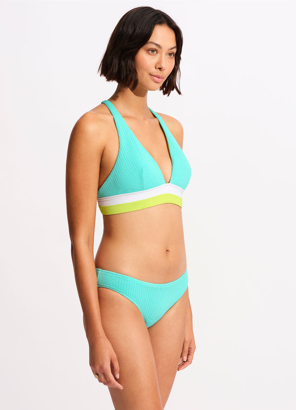 Slice Of Splice Triangle Bikini Top - Lime Burst