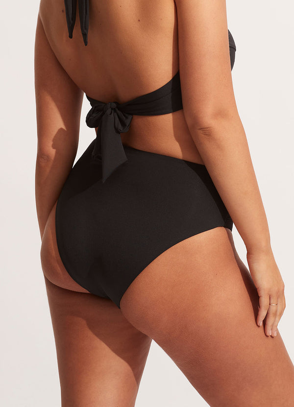 Seafolly Collective High Waist Wrap Front Pant - Black