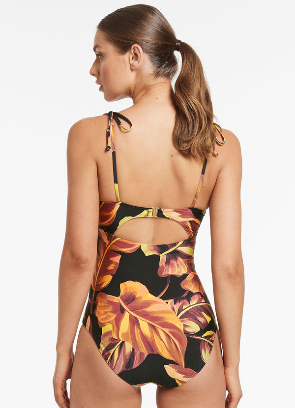 Palmas Twist Tank One Piece - Black