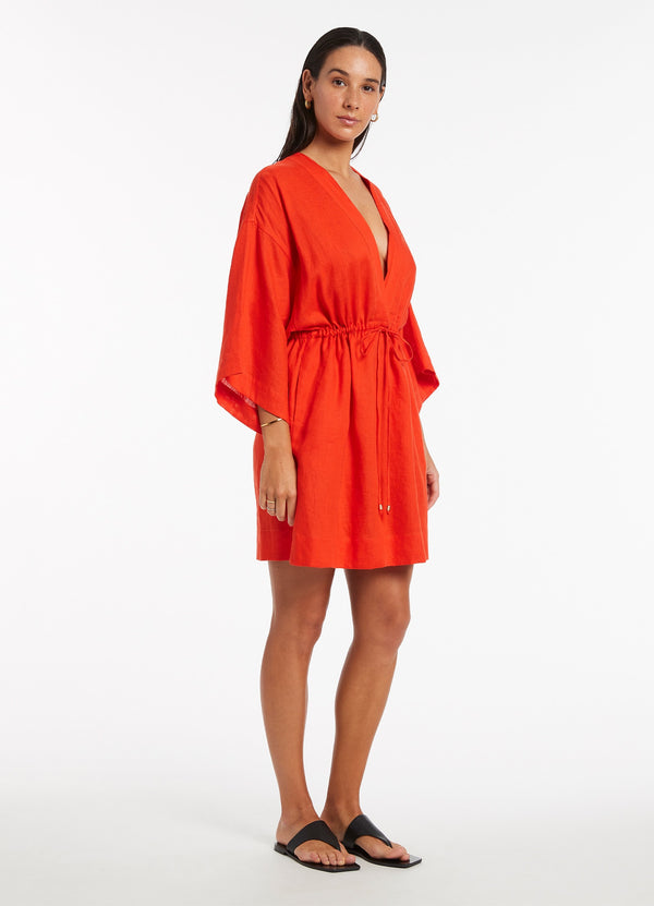 Jetset Gather Front Kaftan - Fiamma