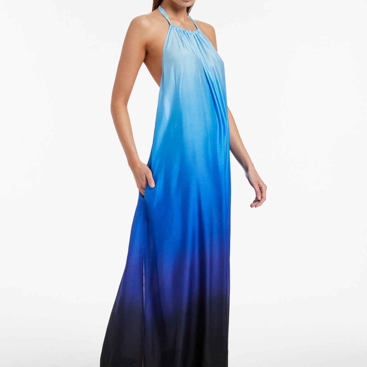 Ocean Kiss Halter Maxi Dress White main image 1