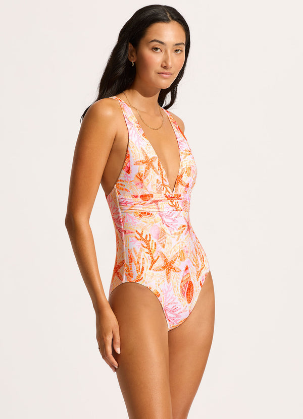 La Mer Cross Back One Piece - White