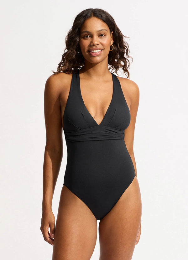 Seafolly Collective Cross Back Swimsuit - Black