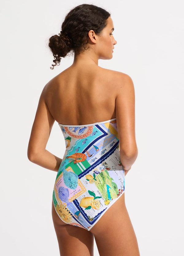 Wish You Were Here DD Bandeau One Piece - Atoll Blue