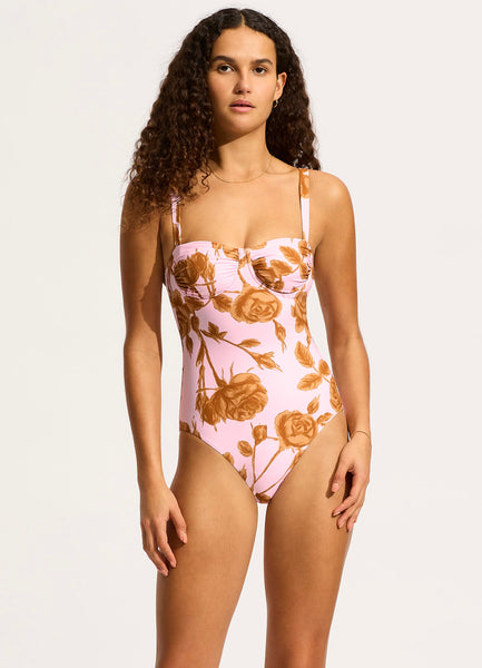 Rococo Ruched Underwire One Piece - Blossom – Seafolly US
