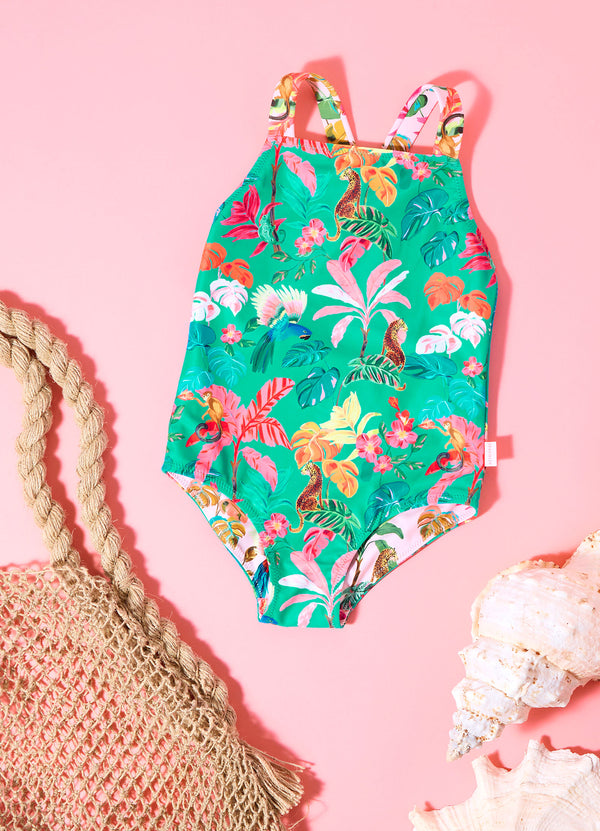 Tropical Dreams Girls Reversible One Piece - Tropical