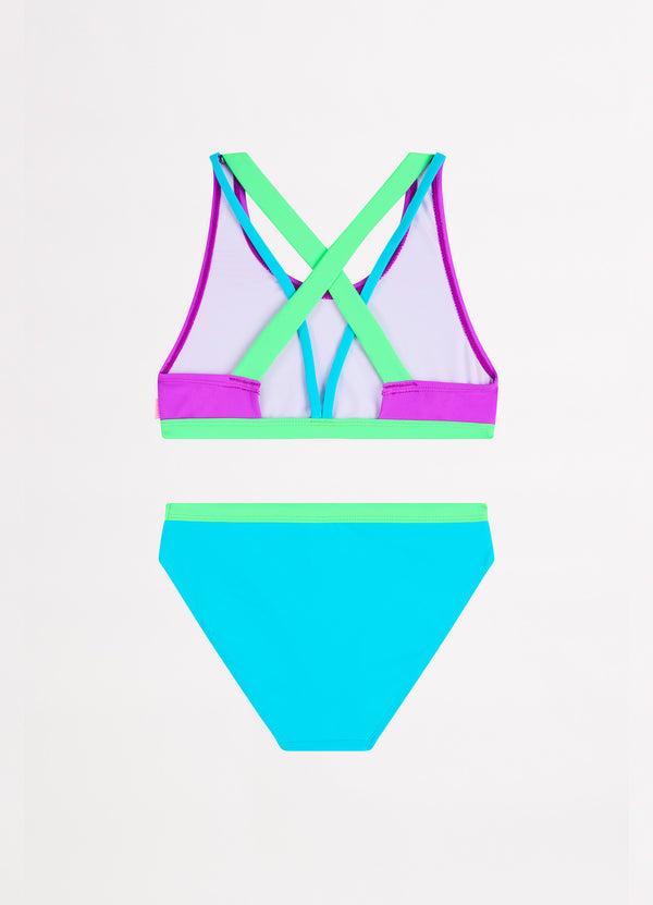 Carnivale Girls Color Blocked Bikini - Col Block