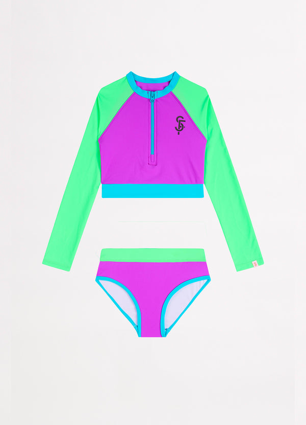 Carnivale Girls Color Blocked Surfsuit - Col Block