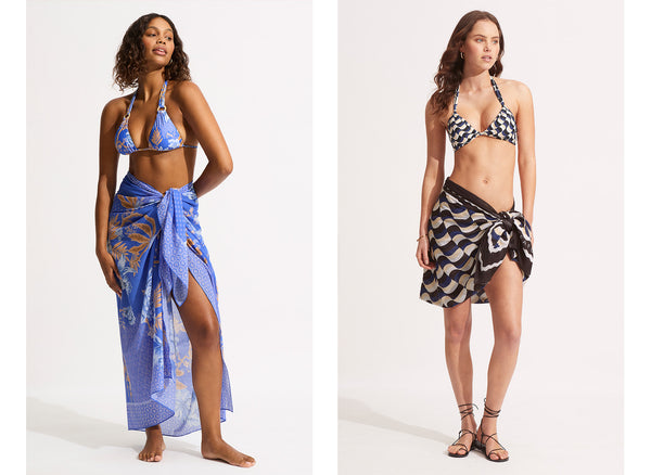 Beach Sarong Pareo Maxi Wrap Skirt - Turquoise – Brazilian Leaves Fashion