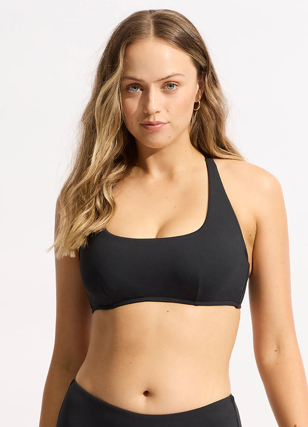 Black high sales neck halter top