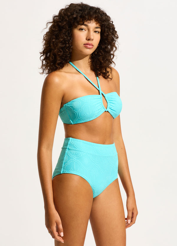 Oasis Diamond Wire Bandeau Bikini Top - Atoll