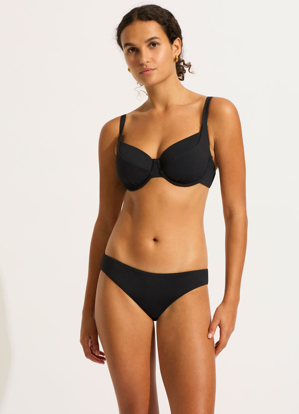 Black Underwired Fuller Bust Bikini Top