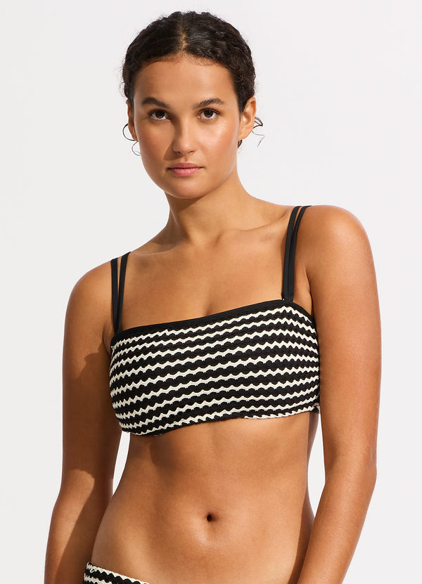 Mesh Effect DD Tank Bikini Top - Black