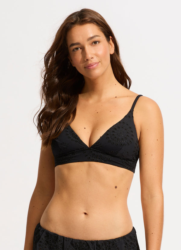 Lulu Banded Bralette Bikini Top - Black – Seafolly US