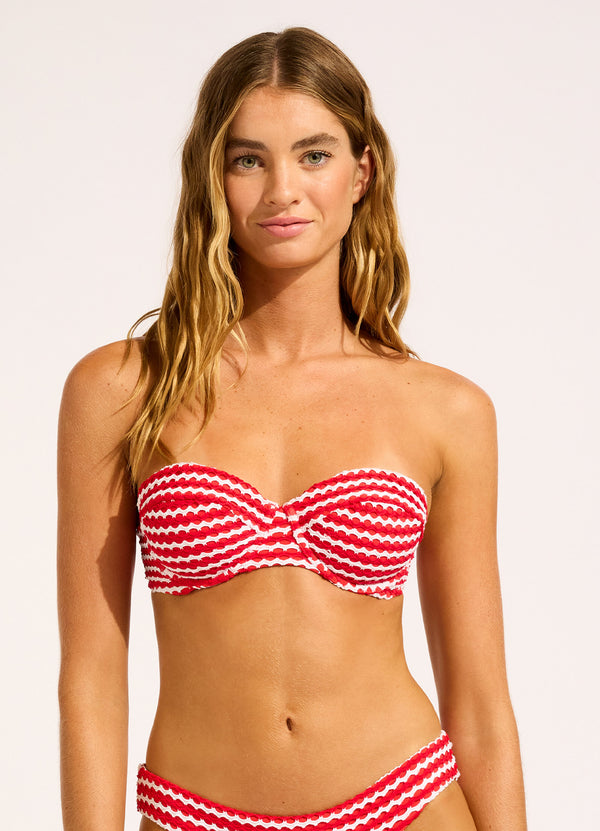 Mesh Effect Bustier Bikini Top
