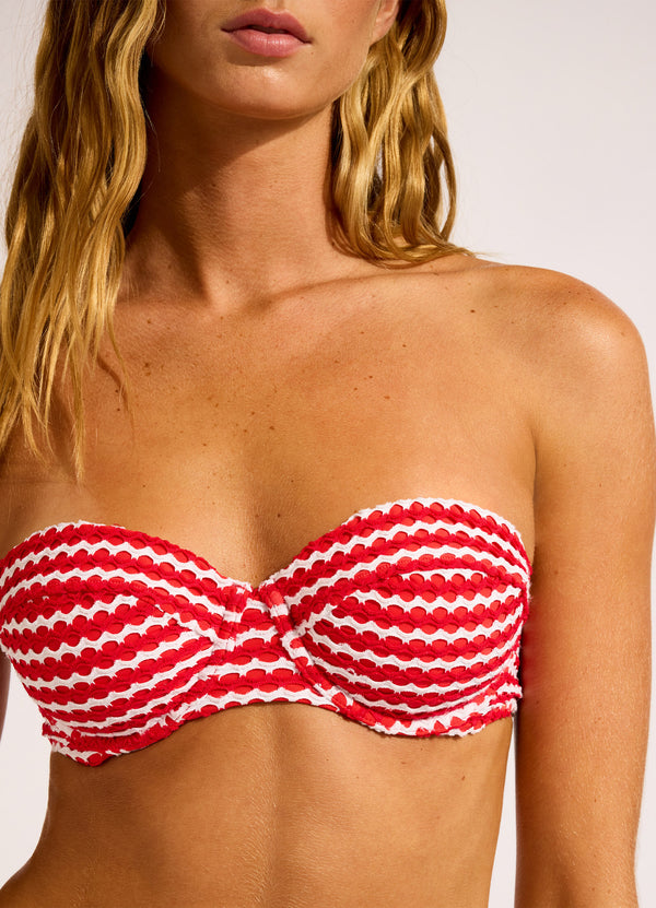 Mesh Effect Bustier Bikini Top