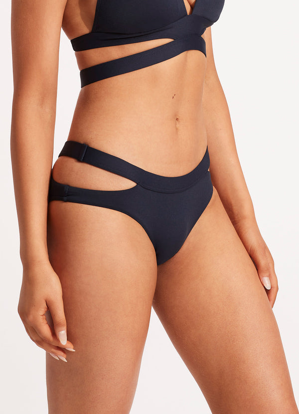 Seafolly Collective Split Band Hipster Bikini Bottom - True Navy