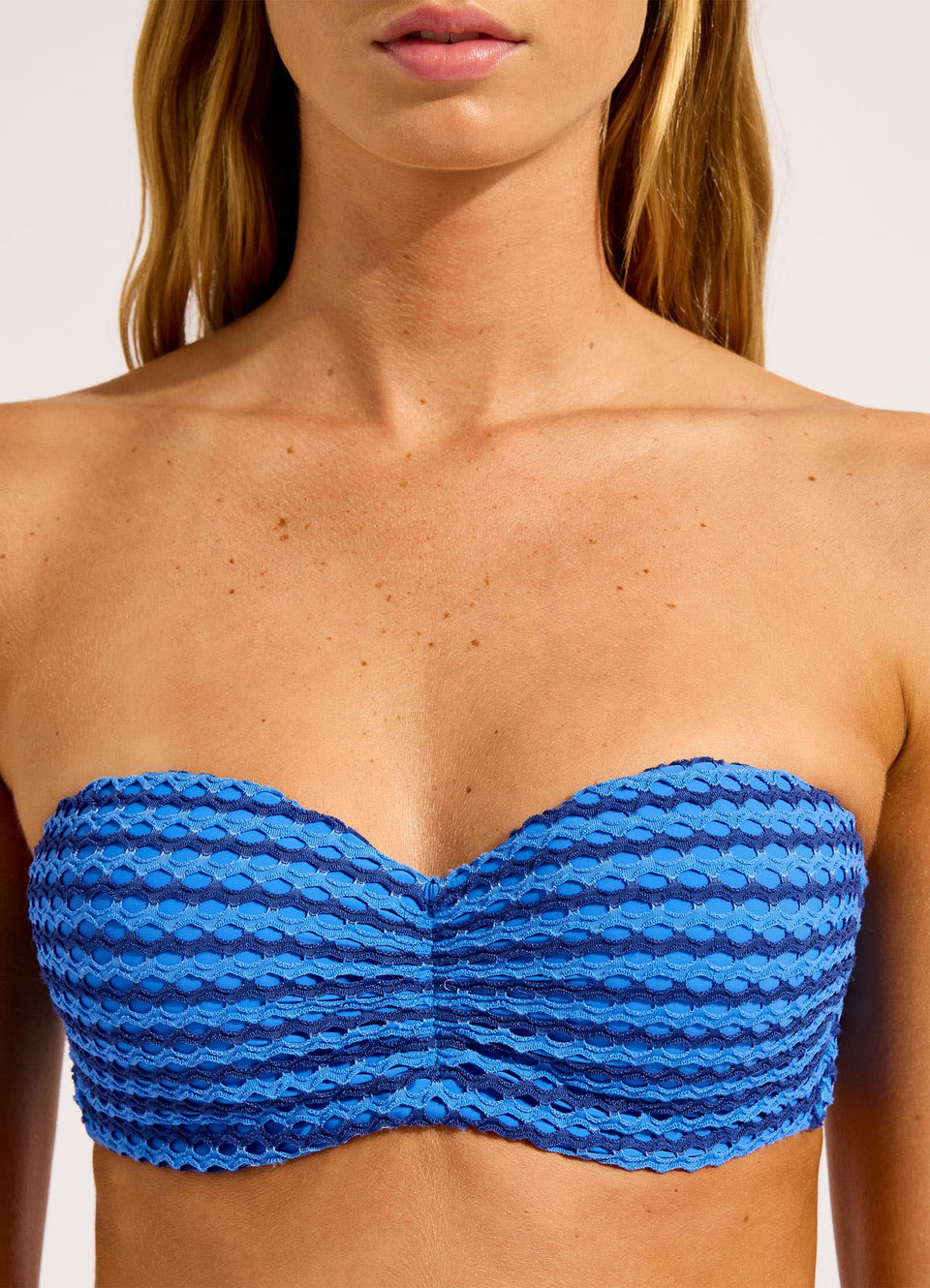 Mesh Effect Bustier Bandeau Bikini Top