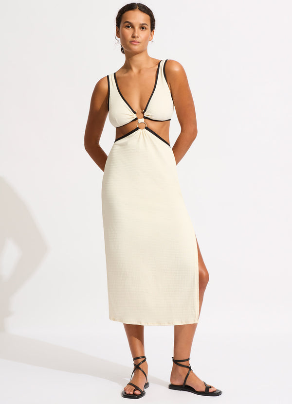 Beach Bound Beach Boidi Midi Dress - Ecru Seafolly US Beach Bound Beach Boidi Midi Dress - Ecru Seafolly US