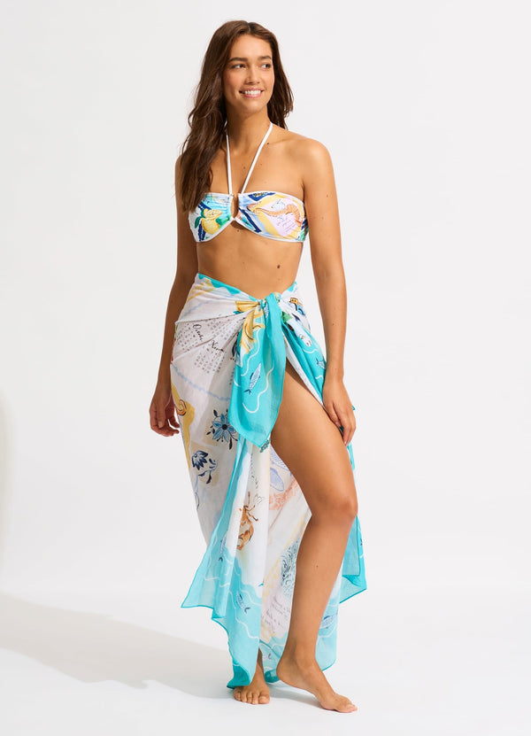 Wish You Were Here Sarong - Atoll Blue – Seafolly US
