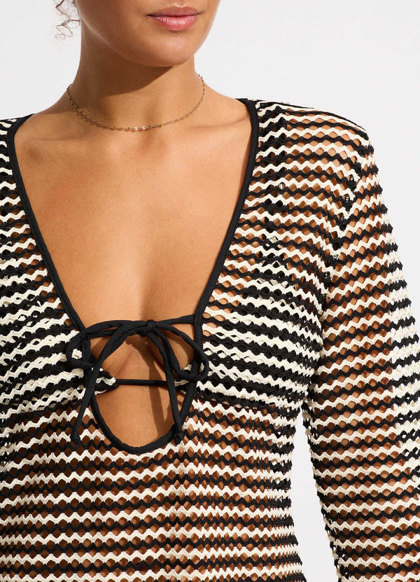 Mesh Effect Cover Up - Black – Seafolly US