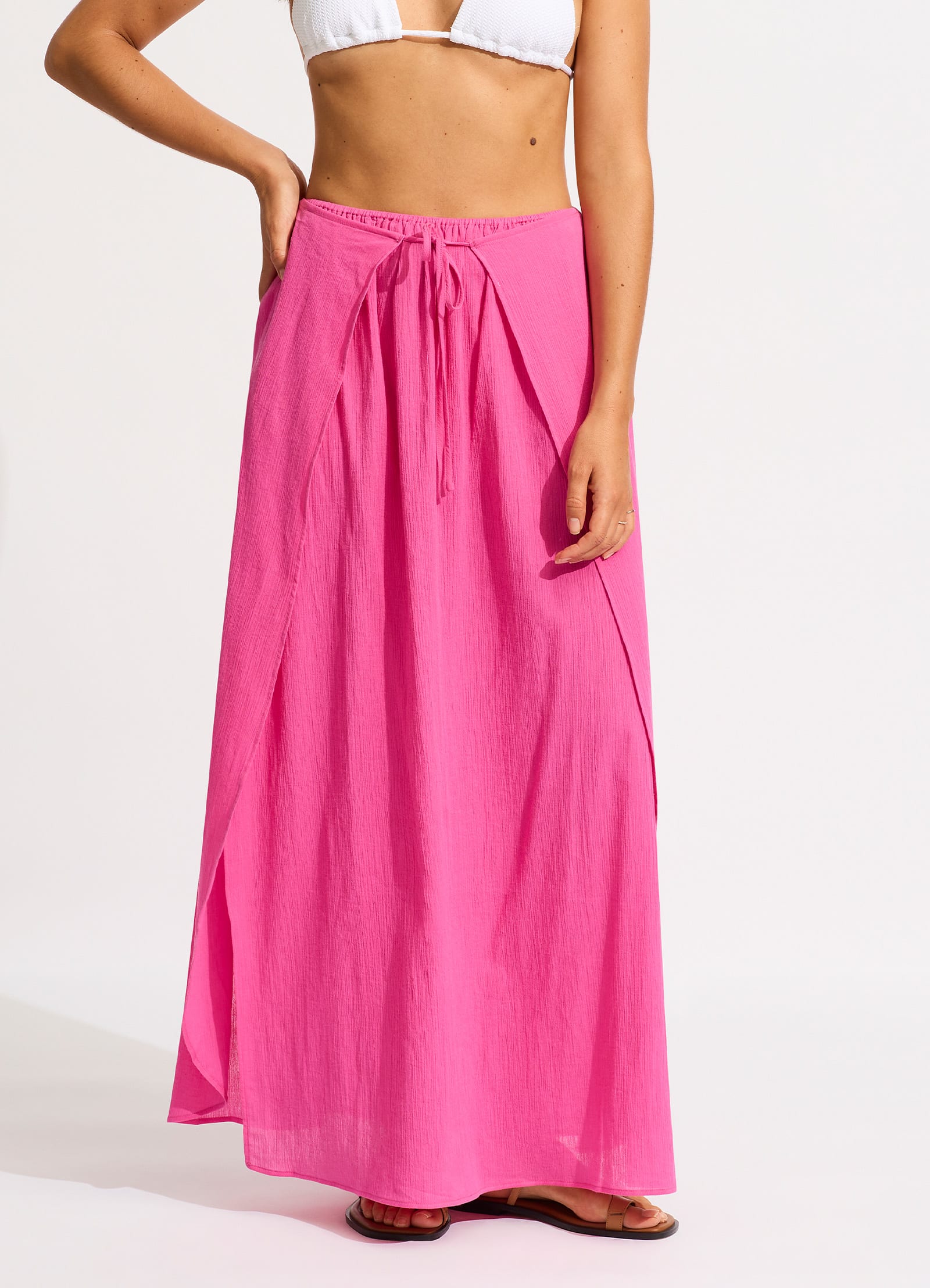 Pink cotton maxi skirt hotsell