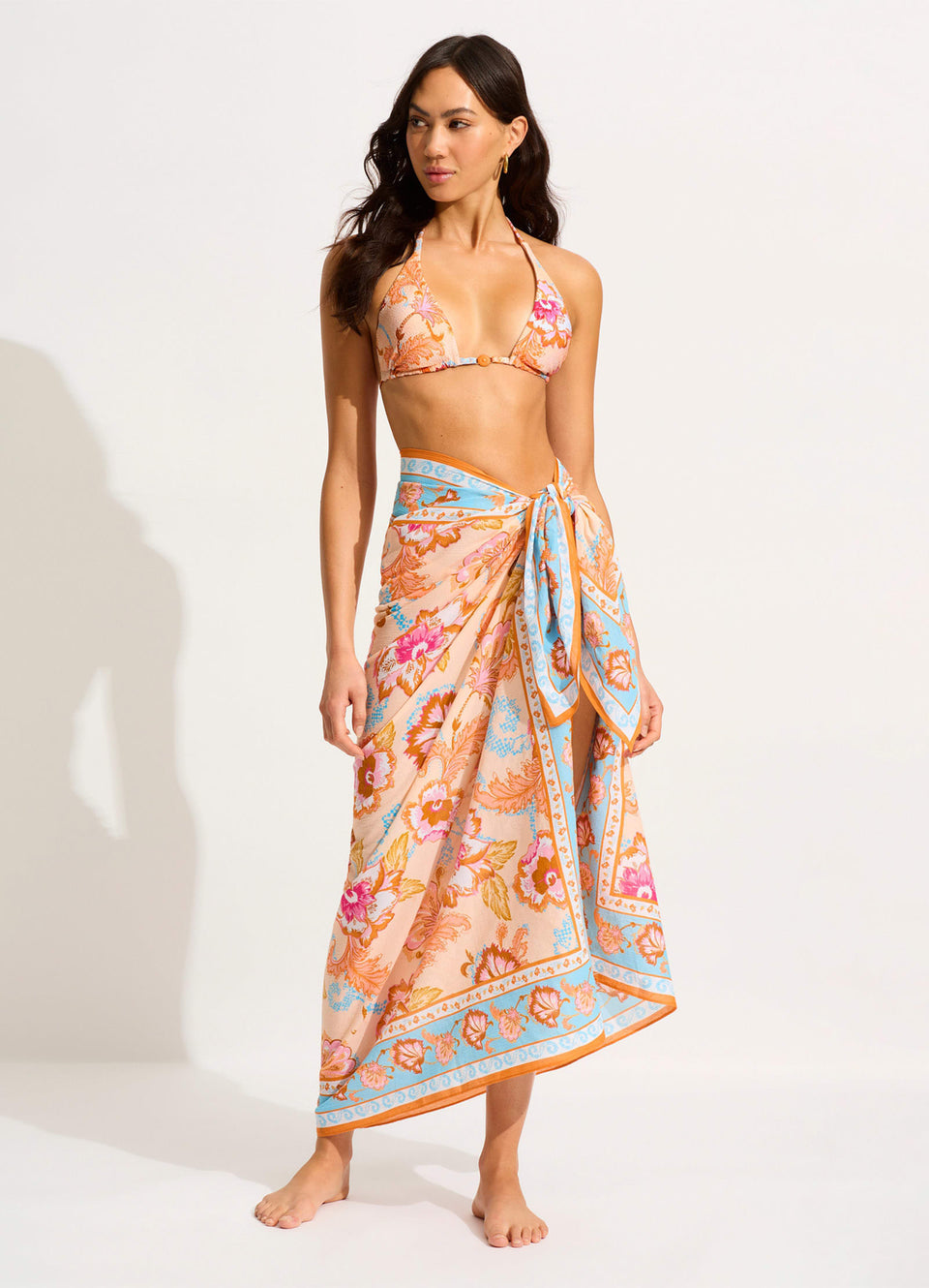 プラナ Prana Stefany Sarong レディース スカーフ Sunset Peach Spots 