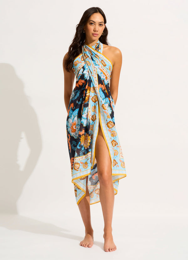 Spring Festival Sarong - True Navy