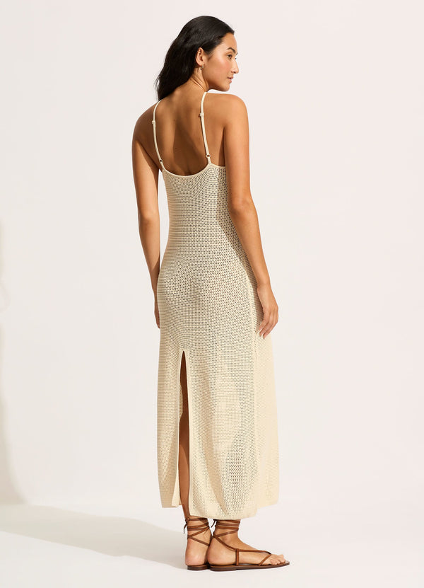 Isla Palm Knit Maxi Dress Ecru Seafolly US