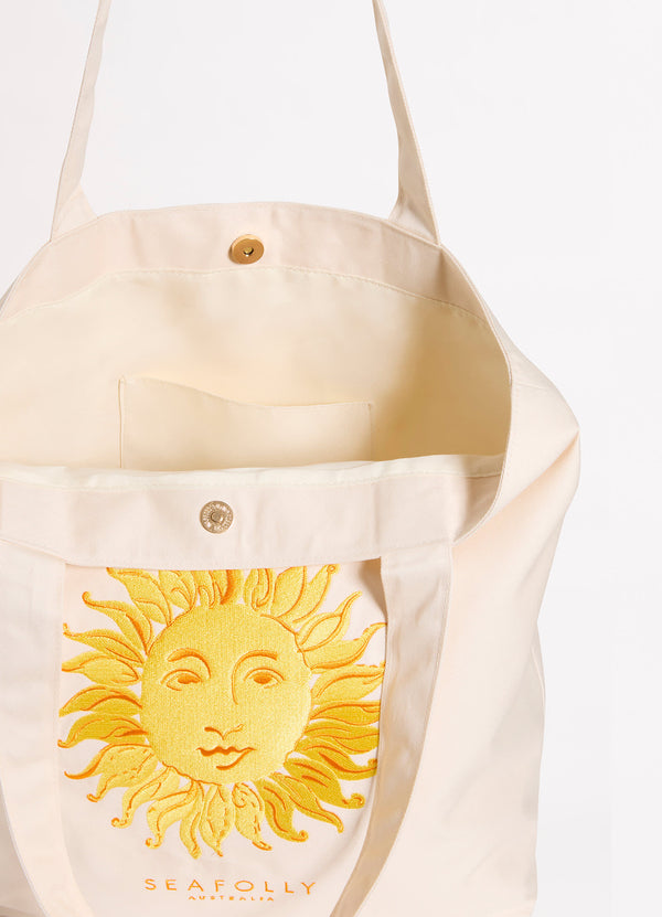 Wish You Were Here Embroidered Tote Bag - Soleil