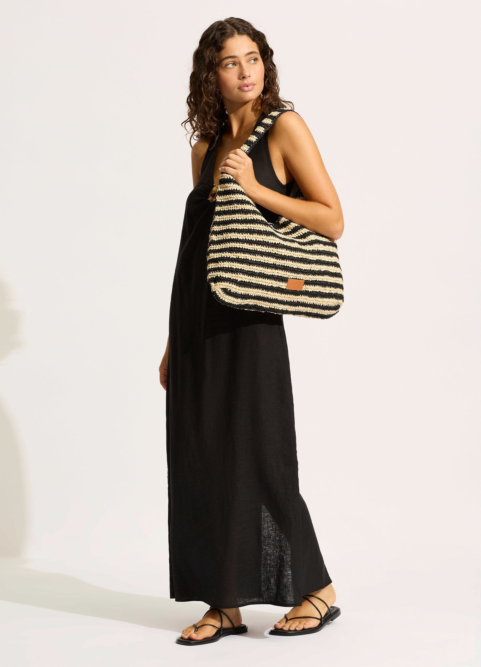 STRIPED MAXI selling TOTE BAG