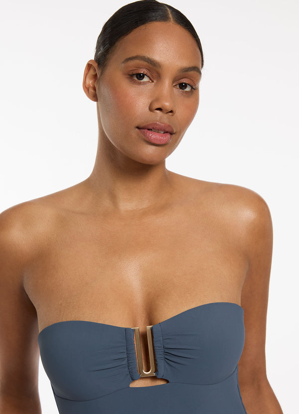 Jetset Bandeau One Piece - Steel Blue