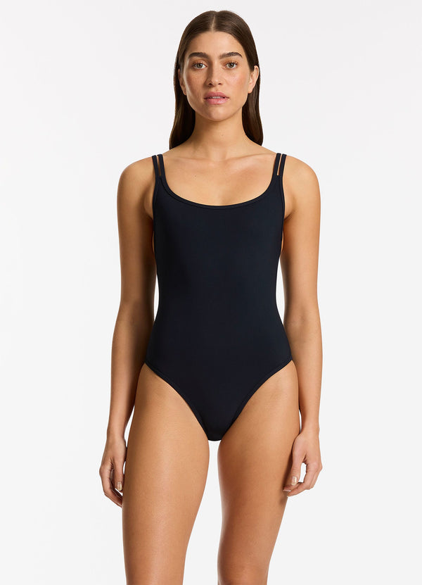 Jetset Double Strap One Piece - Black